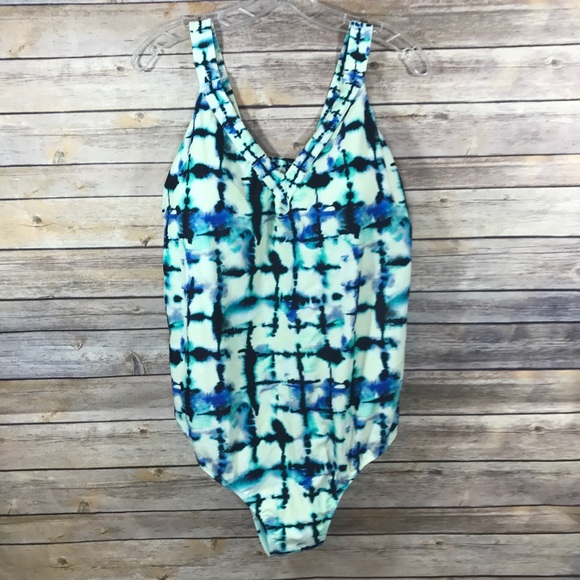 RACHEL Rachel Roy Grid Tie Dye One Piece Swimsuit - Picture 4 of 5